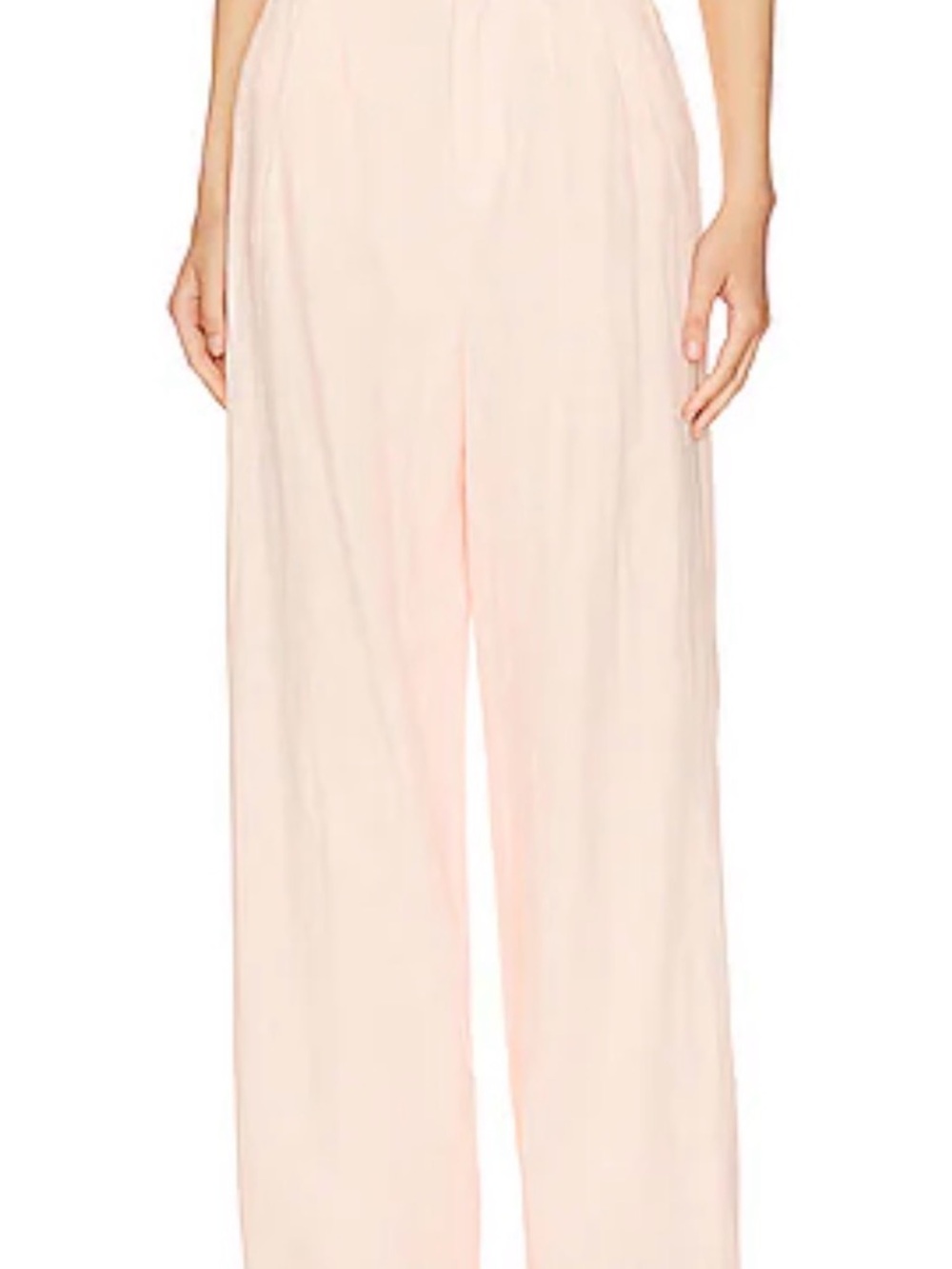 Lovers and Friends Wide Leg High-Waist Pants in Pale Pink